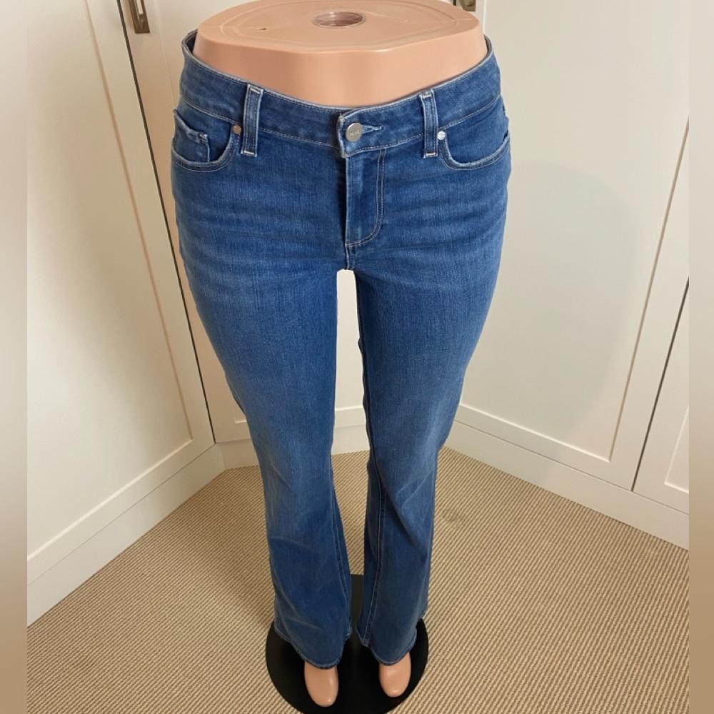 PAIGE Medium Blue Boot Cut Jeans